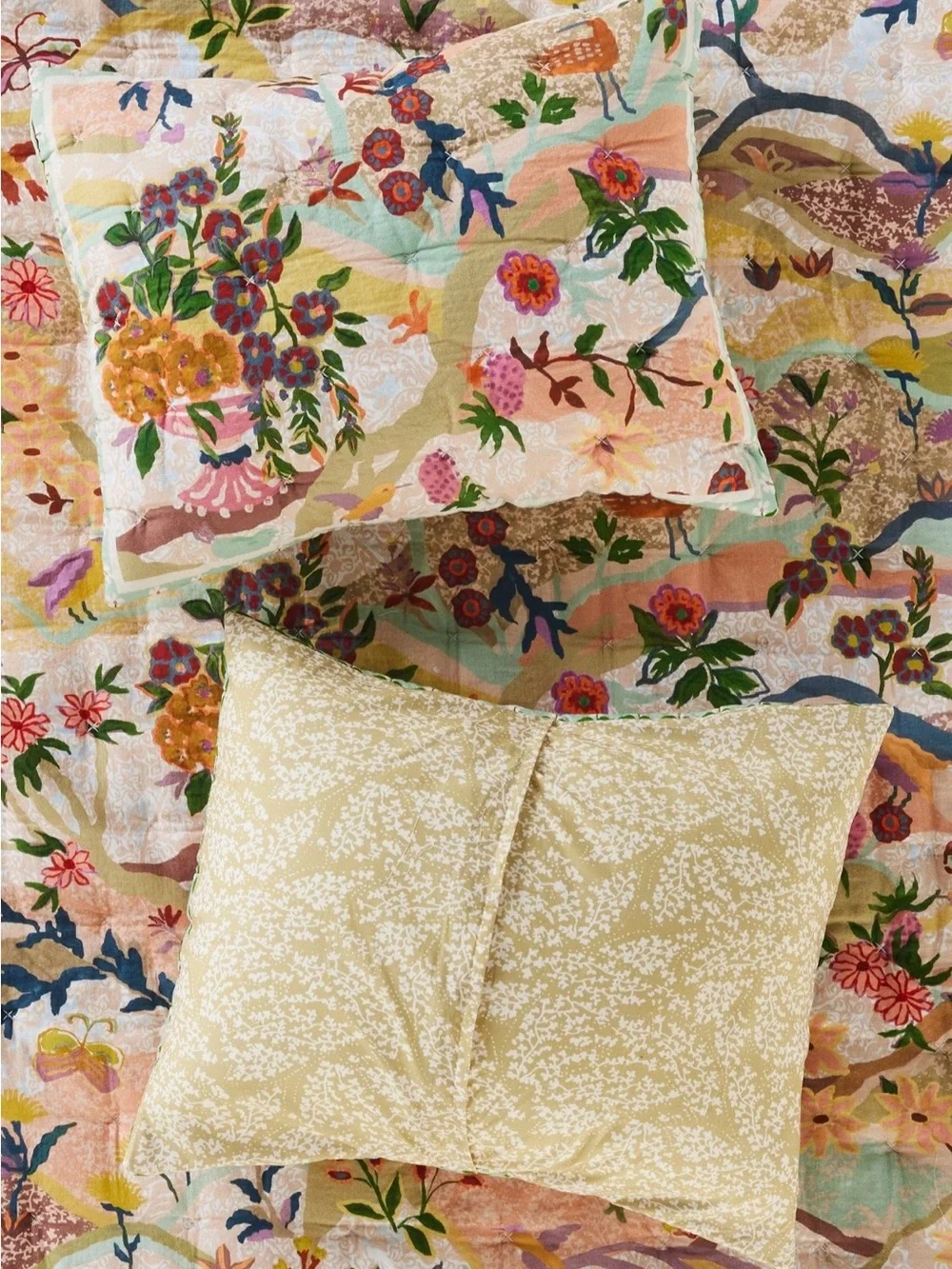 Anthropologie The Printed Textured Cotton Pillow Shams, Set of 2, King